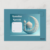 Soft Watercolor Mosque Ramadan Serenity ポストカード (裏面)