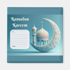 Soft Watercolor Mosque Ramadan Serenity マグネット