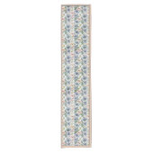 Soft watercolor pastel floral medium table runner ショートテーブルランナー (正面)