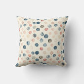 Soft Watercolor Polka Dots Throw Pillow クッション (裏面)