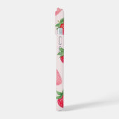 Soft Watercolor Strawberry Girly Phone Case iPhone 15ケース (左側面)
