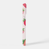 Soft Watercolor Strawberry Girly Phone Case iPhone 15ケース (右側面)
