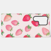 Soft Watercolor Strawberry Girly Phone Case Samsung Galaxyケース (裏面横)