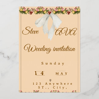 Soft Watercolor Wedding Invitation 箔招待状