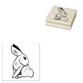 Soft White Bunny Rabbit Illustration               ラバースタンプ (押印)