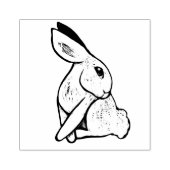 Soft White Bunny Rabbit Illustration               ラバースタンプ (インプリント)