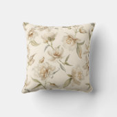 Soft White Camellia Floral Pattern クッション (裏面)