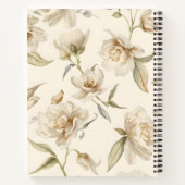 Soft White Camellia Floral Pattern ノートブック (裏面)