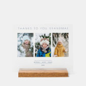 Soft White Family Minimalist 3 Photos Collage アクリルサイン (正面)