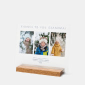 Soft White Family Minimalist 3 Photos Collage アクリルサイン (傾斜)