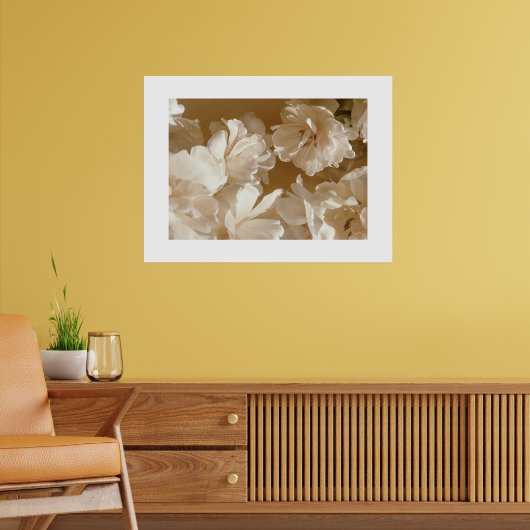 Soft White Floral ポスター (リビング2)