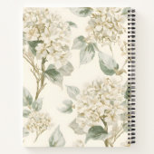 Soft White Hydrangea Floral Pattern ノートブック (裏面)