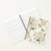 Soft White Hydrangea Floral Pattern ノートブック (内部)