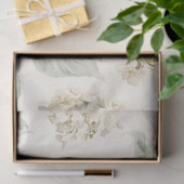 Soft White Hydrangea Floral Pattern 薄葉紙 (ギフト)