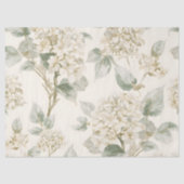 Soft White Hydrangea Floral Pattern 薄葉紙 (正面)