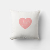 Soft White "Love" Heart Accent Pillow – Romantic H クッション (正面)