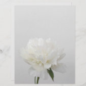 Soft white minimalist peony scrapbook paper (正面/裏面)