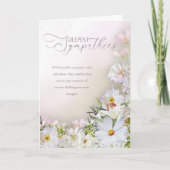 Soft White & Pastel Floral Deepest Sympathies Card カード (正面)