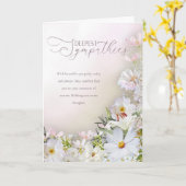 Soft White & Pastel Floral Deepest Sympathies Card カード (黄色い花)