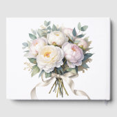 Soft White Peony with Eucalyptus Leaves Wedding ゲストブック (裏面)