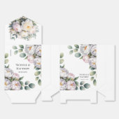 Soft White Peony with Eucalyptus Leaves Wedding フェイバーボックス (見開き)