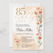 Soft Wildflower 85th Birthday For Her - 85 Years 招待状 (正面)
