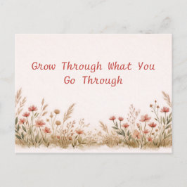 Soft Wildflower Border Meadow Watercolor ポストカード