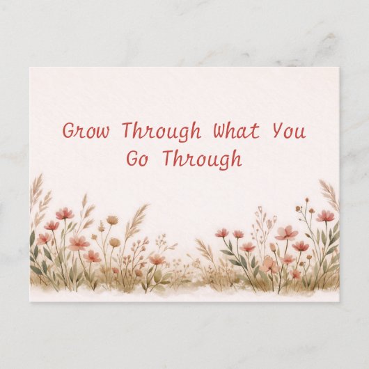 Soft Wildflower Border Meadow Watercolor  ポストカード (正面)