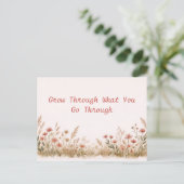 Soft Wildflower Border Meadow Watercolor  ポストカード (スタンド正面)