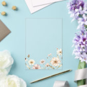 Soft Wildflower Border Watercolor Background アクリル招待状 (インサイチュ (ウェディング))