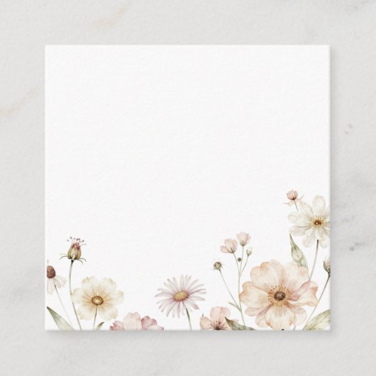 Soft Wildflower Border Watercolor Background エンクロージャーカード (正面)