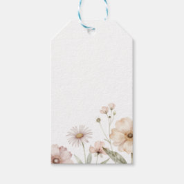 Soft Wildflower Border Watercolor Background ギフトタグ