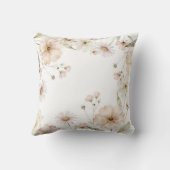 Soft Wildflower Border Watercolor Background クッション (裏面)