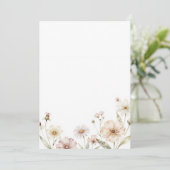Soft Wildflower Border Watercolor Background 招待状 (スタンド正面)