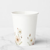 Soft Wildflower Border Watercolor Background 紙コップ (左)