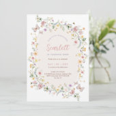 Soft Wildflower Butterfly Girl Birthday Party 招待状 (スタンド正面)