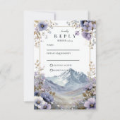 Soft Wildflower Mountain Wedding 出欠カード (正面)