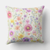 soft wildflower pastel pattern クッション (裏面)