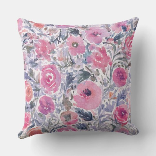 soft wildflower pastel pattern クッション (裏面)