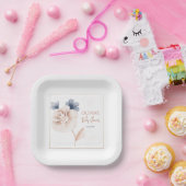 Soft Wildflowers Modern Baby Shower ペーパープレート (パーティー)