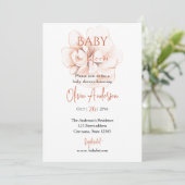 Soft Wildflowers Modern Baby Shower 招待状 (スタンド正面)