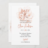 Soft Wildflowers Modern Baby Shower 招待状 (正面/裏面)