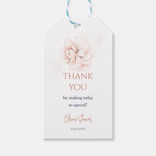 Soft Wildflowers Modern Baby Shower Invitation ギフトタグ (正面)