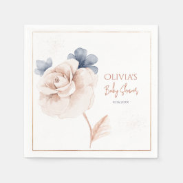 Soft Wildflowers Modern Baby Shower Invitation スタンダードカクテルナプキン