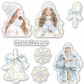 Soft Winter Blue Christmas シール (正面)