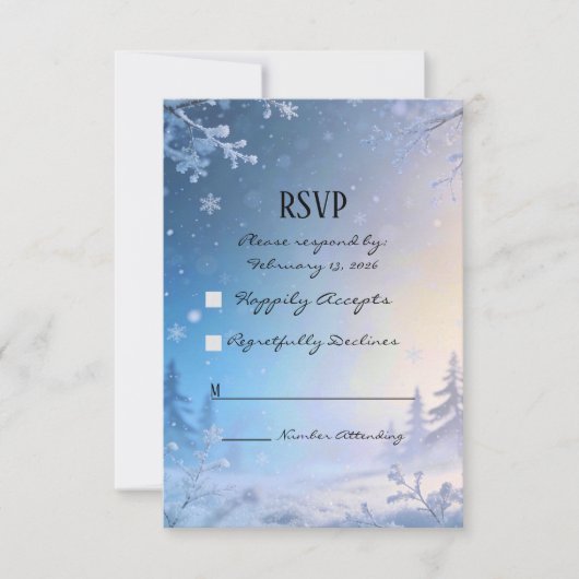 Soft Winter Daydream RSVP Cards (正面)