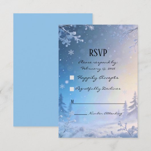 Soft Winter Daydream RSVP Cards (正面/裏面)