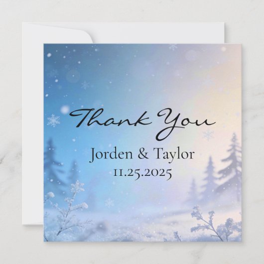 Soft Winter Daydream Thank You Cards サンキューカード (正面)