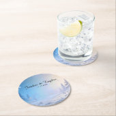 Soft Winter Daydream Wedding Coasters ラウンドペーパーコースター (インサイチュ)