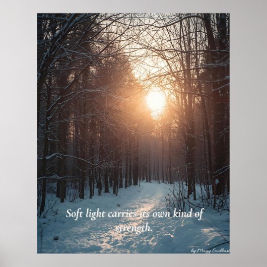 Soft Winter Light – Minimalist Calm Art Print ポスター (正面)